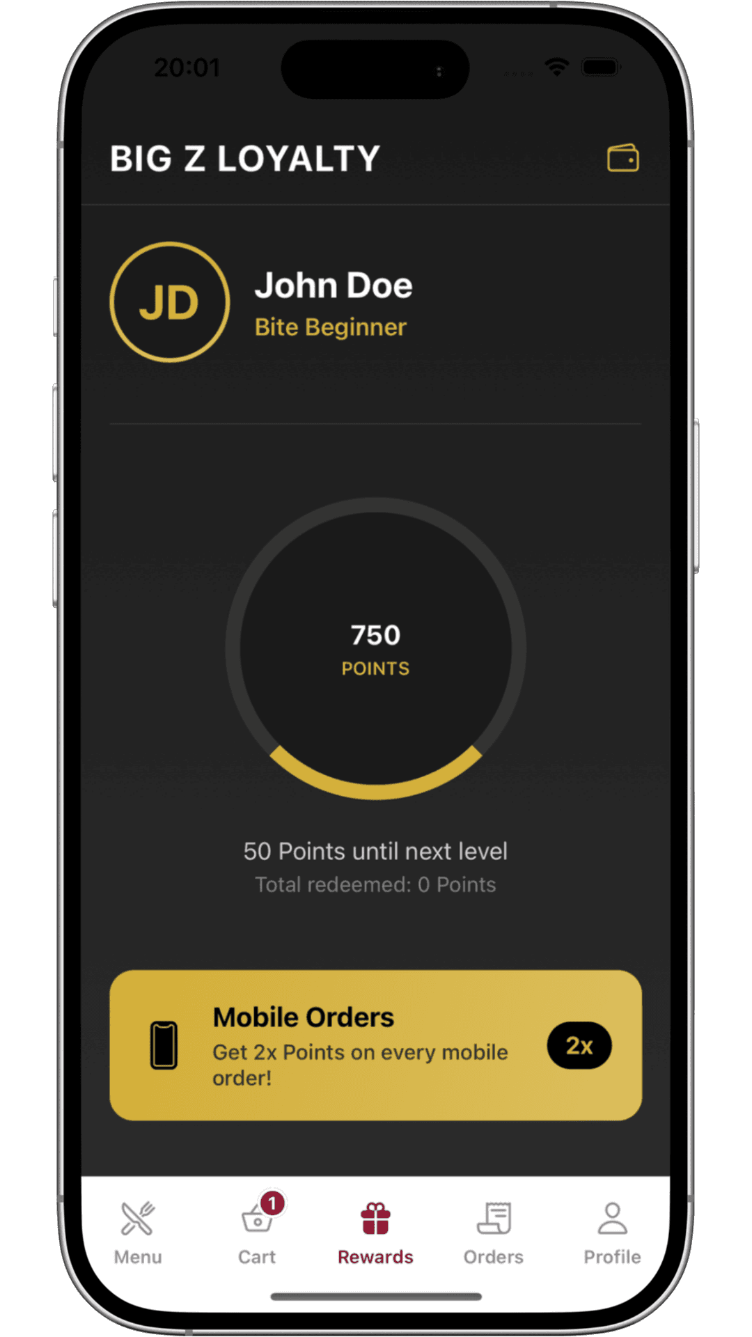 Starbucks-style loyalty rewards program