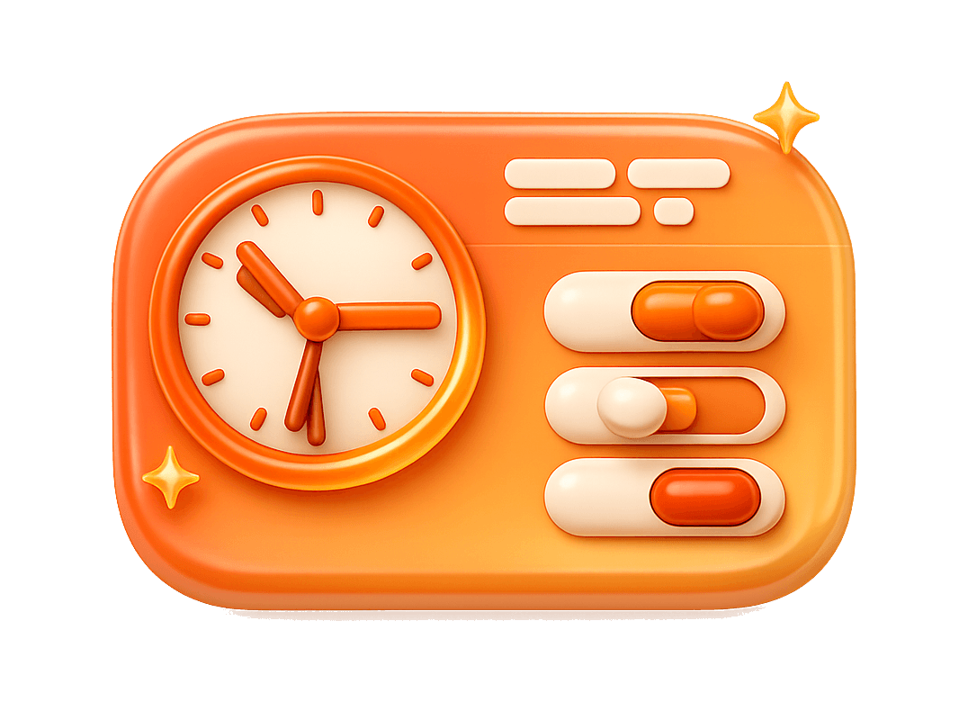 Dashboard showing how to change hours