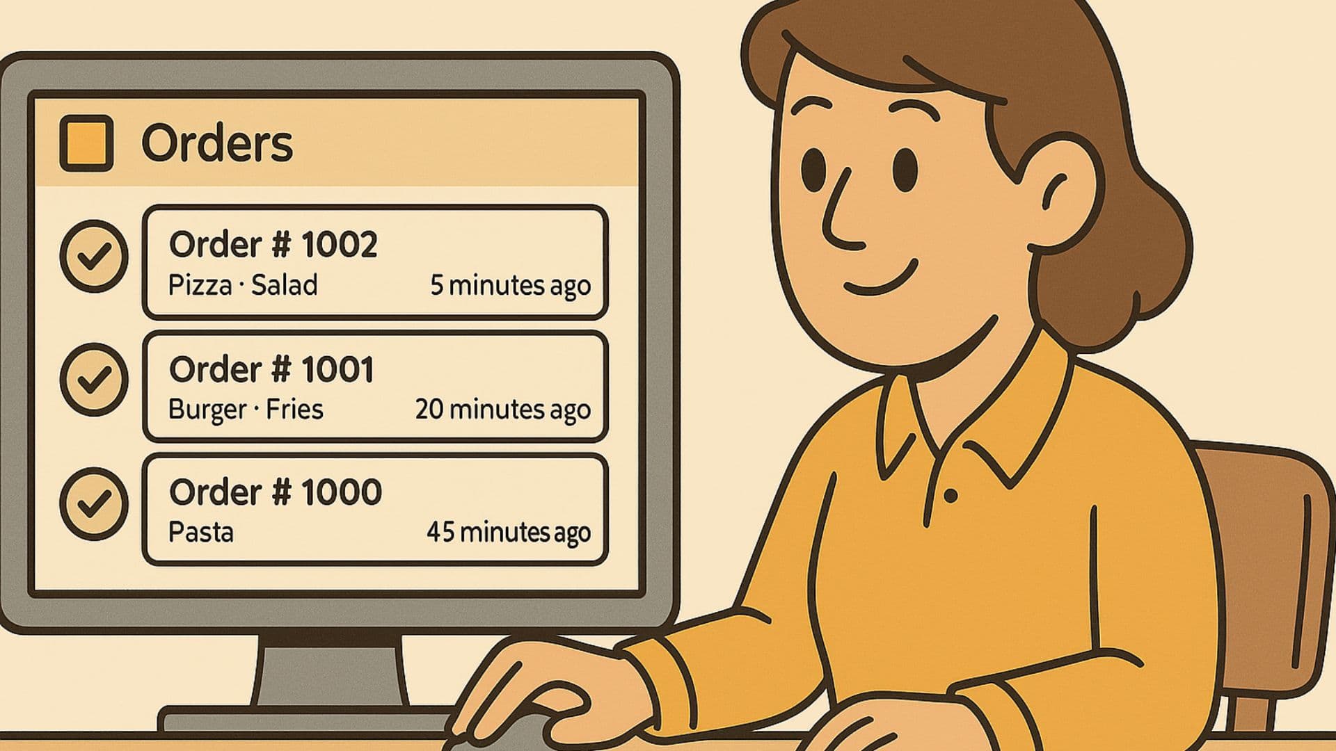 Restaurant owner using Dinevate dashboard to manage orders