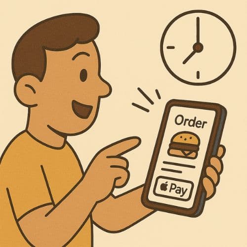Customer completing a food order with Apple Pay in under 30 seconds