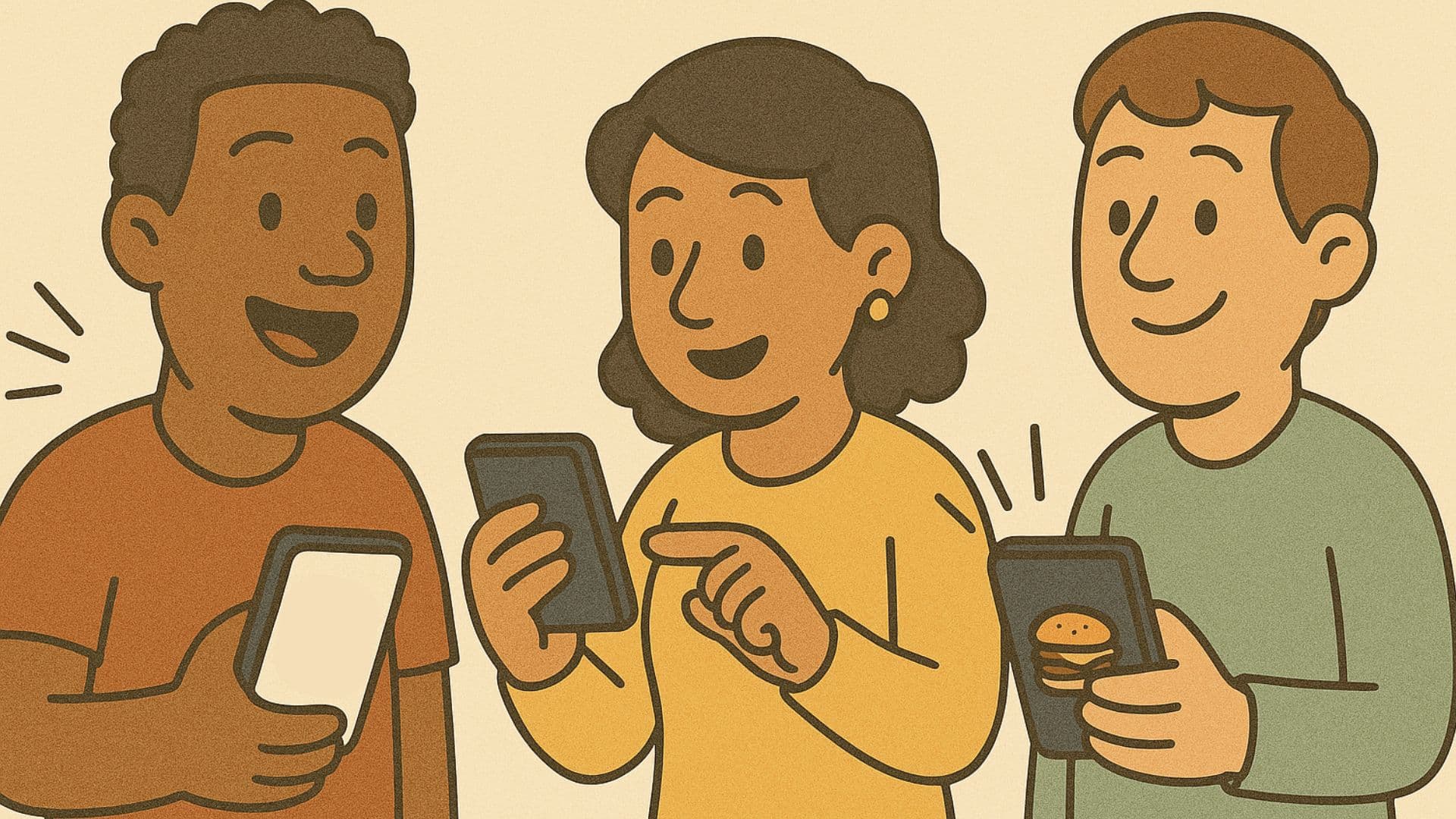 Customer ordering food quickly with a phone