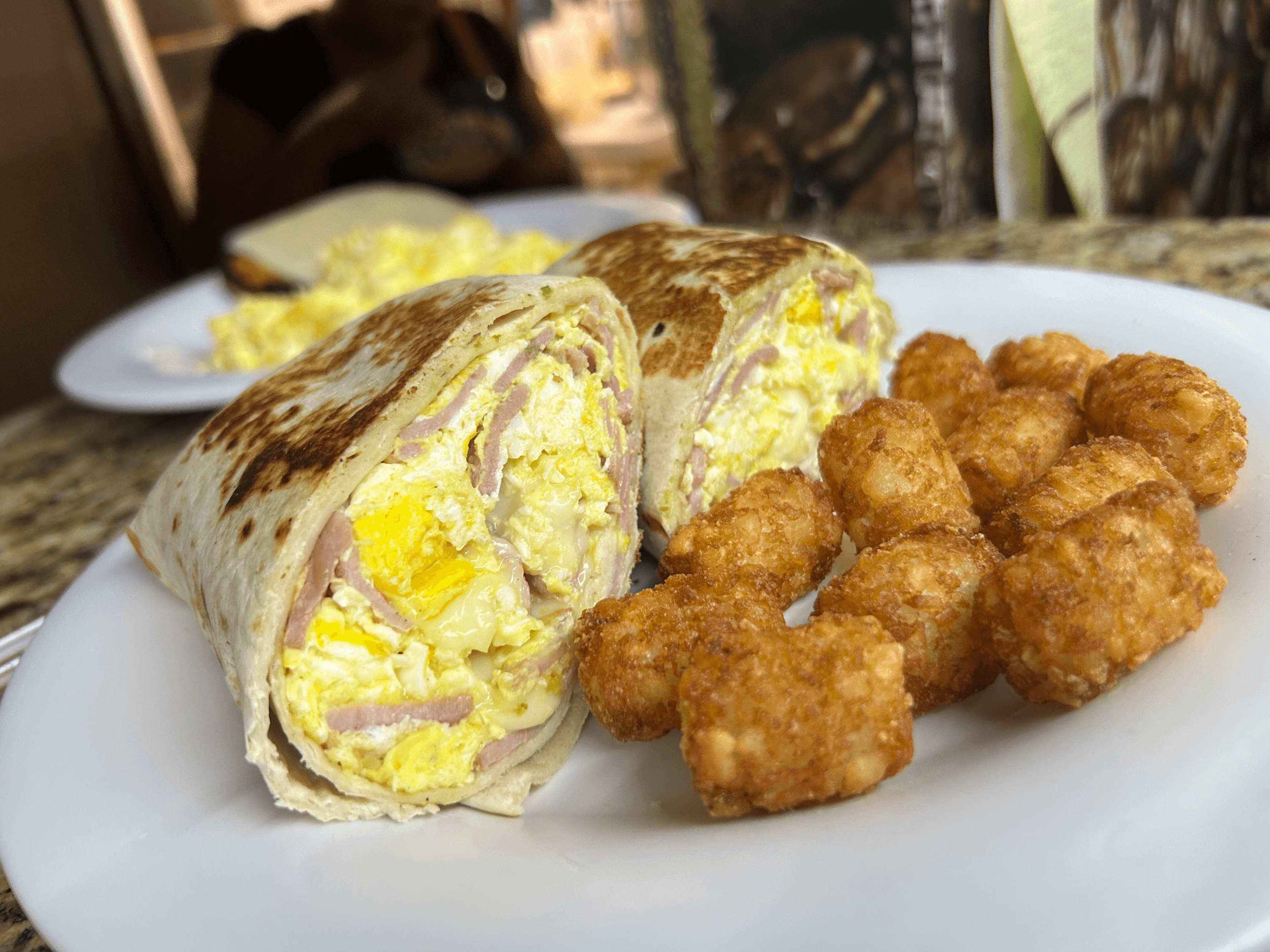 Burrito Breakfast Jamón, Queso y Huevo